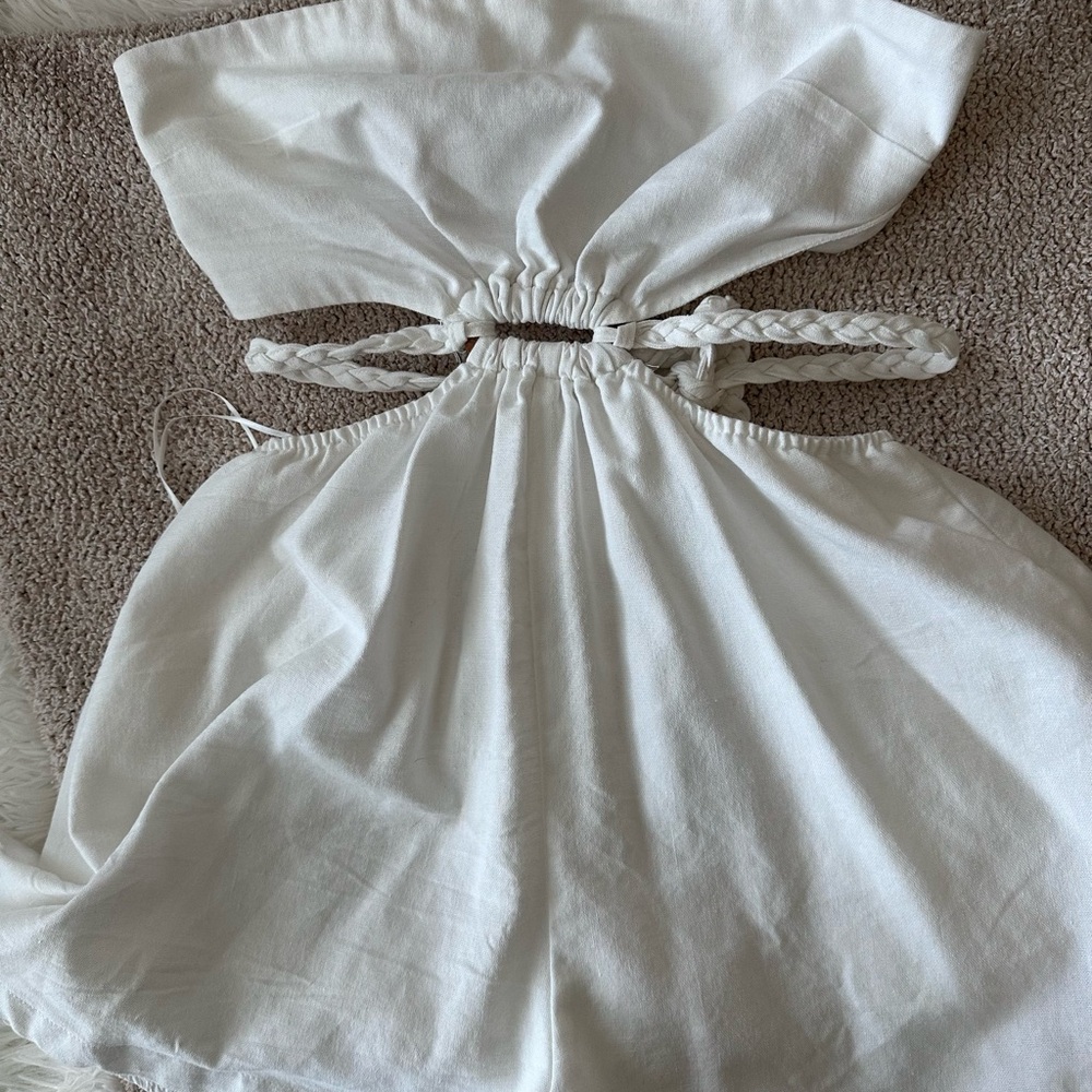 Chic White linen Romper